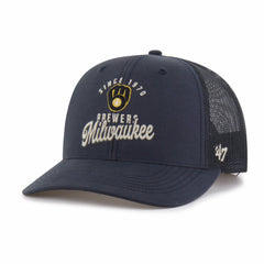 Navy Milwaukee Brewers '47 Pitstop Trucker Adjustable Hat