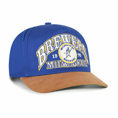 Royal/Brown Milwaukee Brewers '47 Cooperstown Break Wood Suede Hitch Adjustable Hat