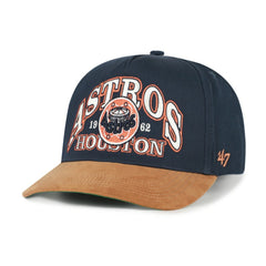 Navy/Brown Houston Astros '47 Cooperstown Break Wood Suede Hitch Adjustable Hat