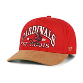 Red/Brown St. Louis Cardinals '47 Cooperstown Break Wood Suede Hitch Adjustable Hat
