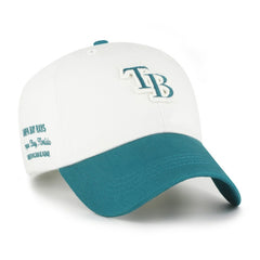 White/Teal Tampa Bay Rays '47 Contemporary Tonal Clean Up Adjustable Hat