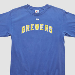 Blue Milwaukee Brewers Majestic 2000s T-Shirt