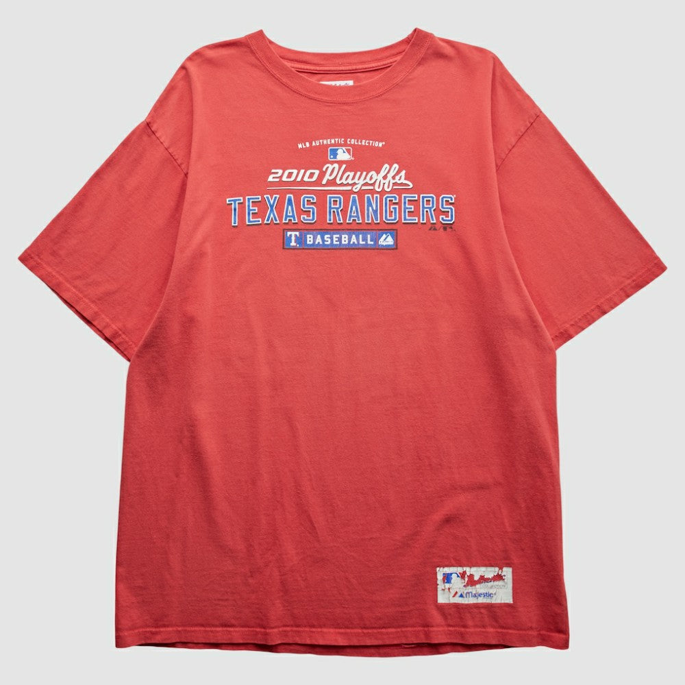 Red Texas Rangers Majestic 2010 T-Shirt