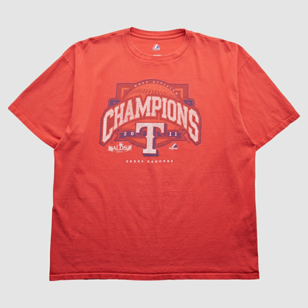 Red Texas Rangers Majestic 2011 T-Shirt