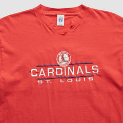 Red St. Louis Cardinals Logo 7 90s T-Shirt