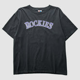 Black Colorado Rockies Majestic 2000s T-Shirt