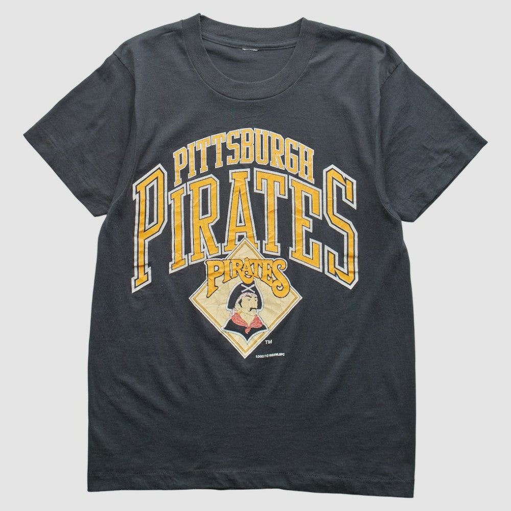 Black Pittsburgh Pirates Logo 7 1989 T-Shirt