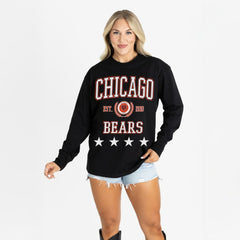 Gameday Couture Women's Oversized Everyday Star Long Sleeve T-Shirt - Chicago Bears T-shirts