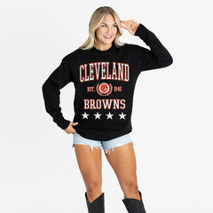 Gameday Couture Women's Oversized Everyday Star Long Sleeve T-Shirt - Cleveland Browns T-shirts