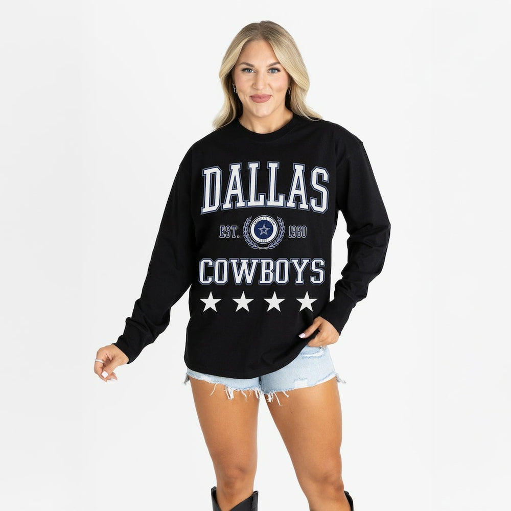 Gameday Couture Women's Oversized Everyday Star Long Sleeve T-Shirt - Dallas Cowboys T-shirts
