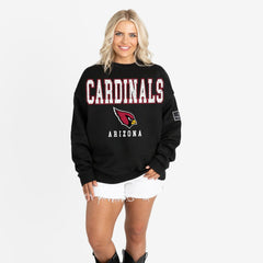 Gameday Couture Women's Oversized Level Up Black Label Premium Fleece Sweatshirt - Arizona Cardinals Sweatshirts
