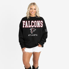 Gameday Couture Women's Oversized Level Up Black Label Premium Fleece Sweatshirt - Atlanta Falcons Sweatshirts