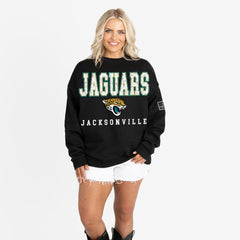 Gameday Couture Women's Oversized Level Up Black Label Premium Fleece Sweatshirt - Jacksonville Jaguars Sweatshirts