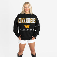 Gameday Couture Women's Oversized Level Up Black Label Premium Fleece Sweatshirt - Washington Commanders Sweatshirts