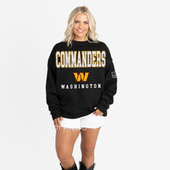 Gameday Couture Women's Oversized Level Up Black Label Premium Fleece Sweatshirt - Washington Commanders Sweatshirts