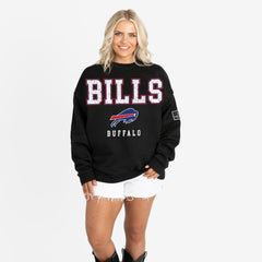 Gameday Couture Women's Oversized Level Up Black Label Premium Fleece Sweatshirt - Buffalo Bills Sweatshirts