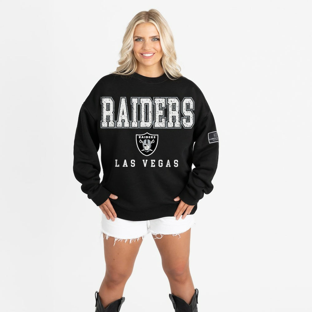 Gameday Couture Women's Oversized Level Up Black Label Premium Fleece Sweatshirt - Las Vegas Raiders Sweatshirts