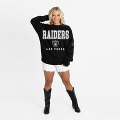 Gameday Couture Women's Oversized Level Up Black Label Premium Fleece Sweatshirt - Las Vegas Raiders Sweatshirts