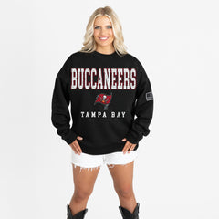 Gameday Couture Women's Oversized Level Up Black Label Premium Fleece Sweatshirt - Tampa Bay Buccaneers Sweatshirts