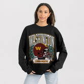 Gameday Couture Women's Oversized Victory Lane Black Label Premium Fleece Sweatshirt - Washington Commanders Sweatshirts