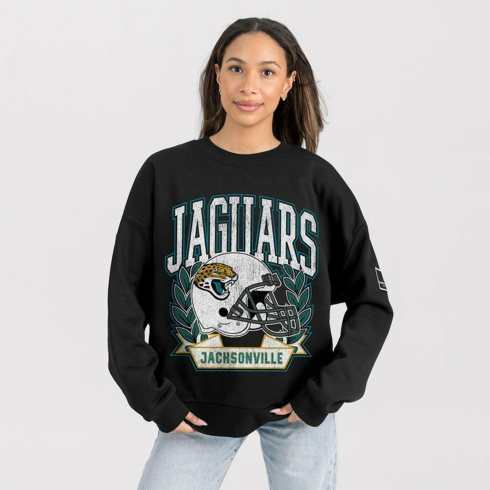 Gameday Couture Women's Oversized Victory Lane Black Label Premium Fleece Sweatshirt - Jacksonville Jaguars Sweatshirts