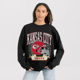 Gameday Couture Women's Oversized Victory Lane Black Label Premium Fleece Sweatshirt - Kansas City Chiefs Sweatshirts
