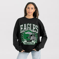 Gameday Couture Women's Oversized Victory Lane Black Label Premium Fleece Sweatshirt - Philadelphia Eagles Sweatshirts