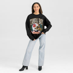Gameday Couture Women's Oversized Victory Lane Black Label Premium Fleece Sweatshirt - Tampa Bay Buccaneers Sweatshirts