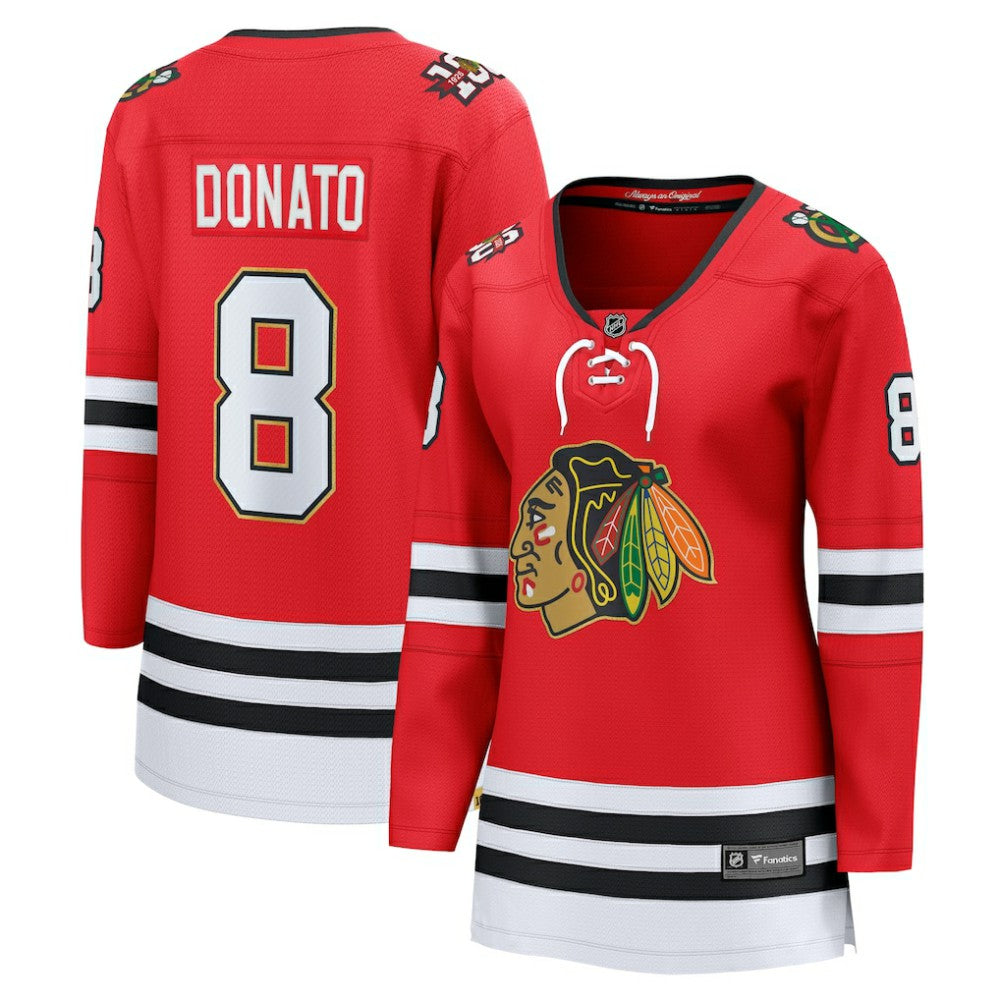 NHL Ryan Donato Chicago Blackhawks Fanatics Women's Centennial Breakaway Player Jersey
