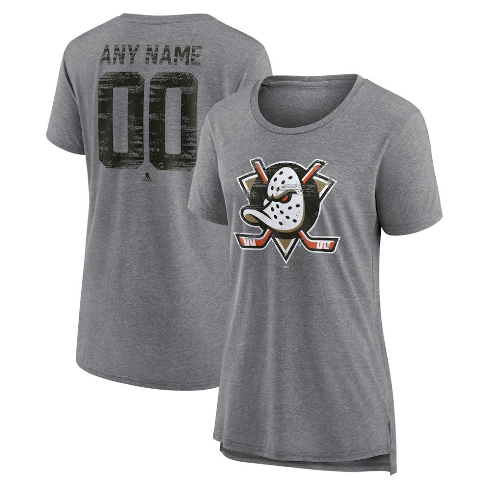 NHL Anaheim Ducks Women's Heritage Custom Tri-Blend T-Shirt