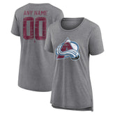 NHL Colorado Avalanche Women's Heritage Custom Tri-Blend T-Shirt