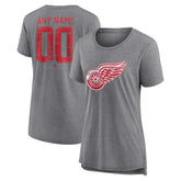 NHL Detroit Red Wings Women's Heritage Custom Tri-Blend T-Shirt