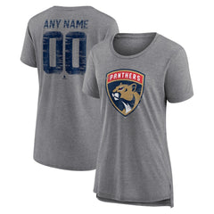 NHL Florida Panthers Women's Heritage Custom Tri-Blend T-Shirt