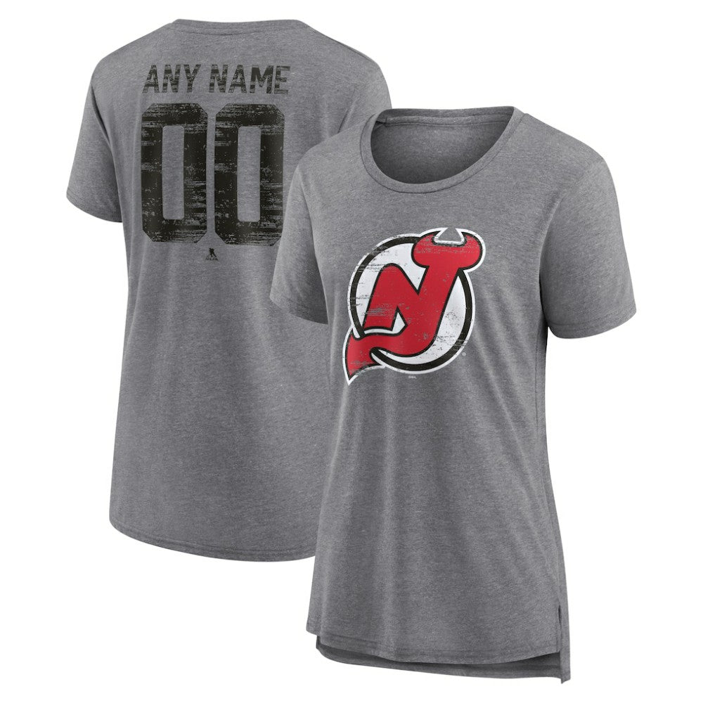 NHL New Jersey Devils Women's Heritage Custom Tri-Blend T-Shirt