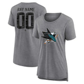 NHL San Jose Sharks Women's Heritage Custom Tri-Blend T-Shirt