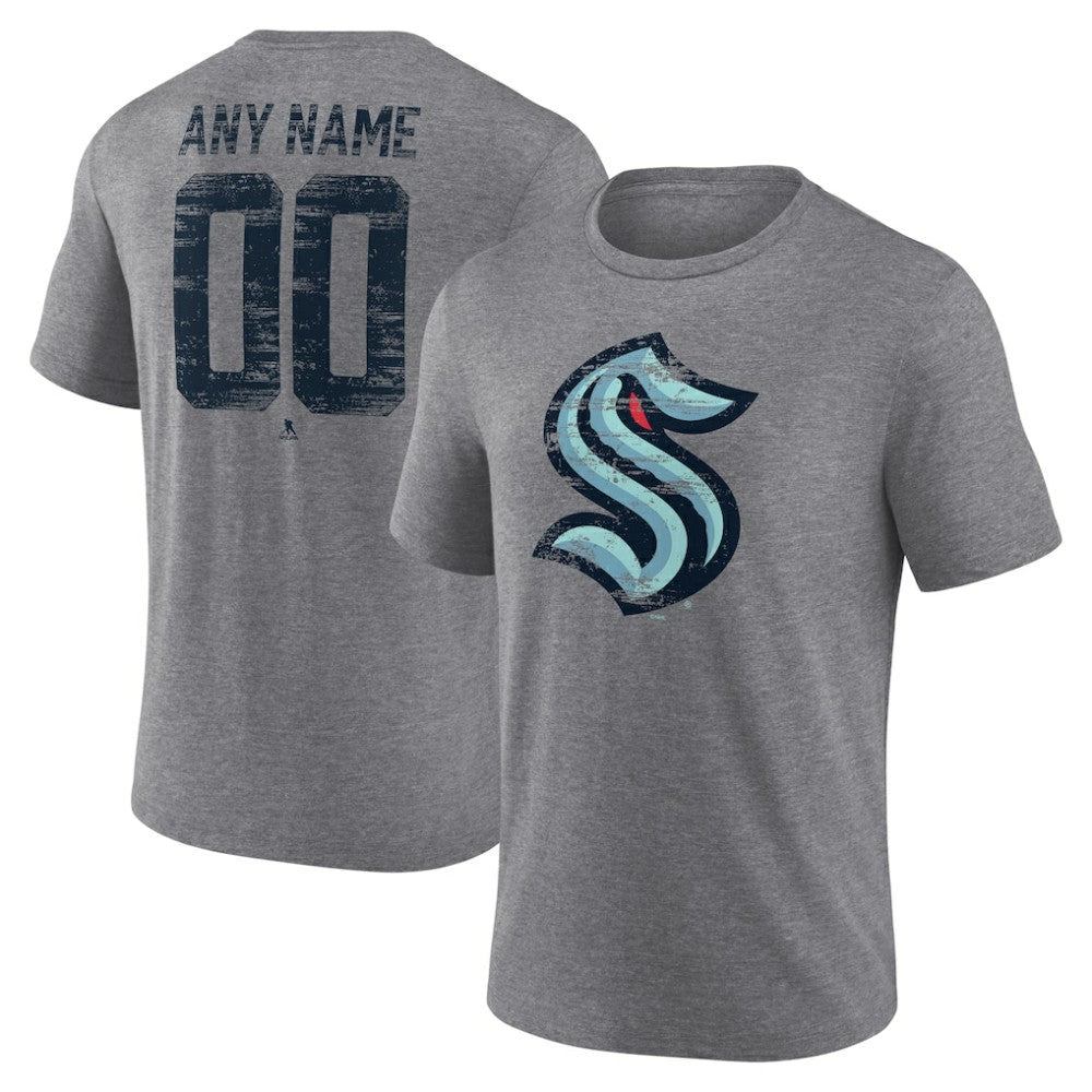 NHL Seattle Kraken Heritage Custom Tri-Blend T-Shirt