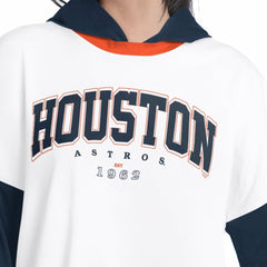 White/Navy Houston Astros G-III 4Her by Carl Banks Women's Key Player Oversized Hooded Long Sleeve T-Shirt