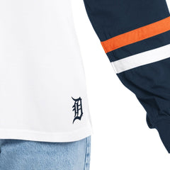 White/Navy Detroit Tigers G-III 4Her by Carl Banks Women's Key Player Oversized Hooded Long Sleeve T-Shirt
