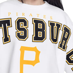 White Pittsburgh Pirates G-III 4Her by Carl Banks Women's Bleachers Cropped Pullover Sweatshirt
