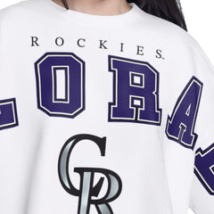 White Colorado Rockies G-III 4Her by Carl Banks Women's Bleachers Cropped Pullover Sweatshirt