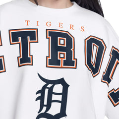 White Detroit Tigers G-III 4Her by Carl Banks Women's Bleachers Cropped Pullover Sweatshirt