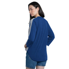 Royal/Heather Royal Los Angeles Dodgers G-III 4Her by Carl Banks Women's Speed Training 3/4-Sleeve Rhinestone V-Neck T-Shirt