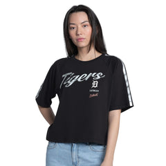 Black Detroit Tigers G-III 4Her by Carl Banks Women's Classic Play Cropped T-Shirt