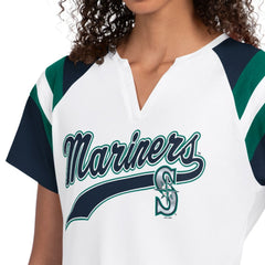 White Seattle Mariners Starter Women's Game On Notch Neck T-Shirt