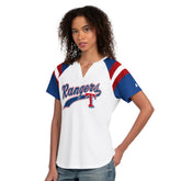 White Texas Rangers Starter Women's Game On Notch Neck T-Shirt