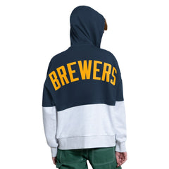 Navy/Heather Gray Milwaukee Brewers Starter Women's Wishbone Full-Zip Hoodie