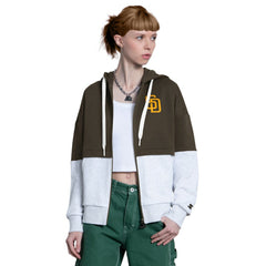 Brown/Heather Gray San Diego Padres Starter Women's Wishbone Full-Zip Hoodie