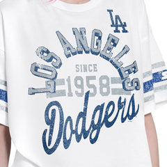 White Los Angeles Dodgers Starter Women's Cropped Hurry Up Offense T-Shirt