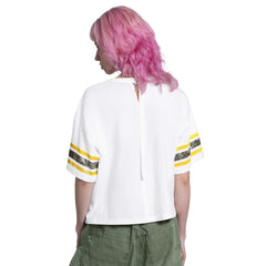 White San Diego Padres Starter Women's Cropped Hurry Up Offense T-Shirt