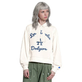 Cream Los Angeles Dodgers Starter Women's Baseline Hoodie Sweatshirt